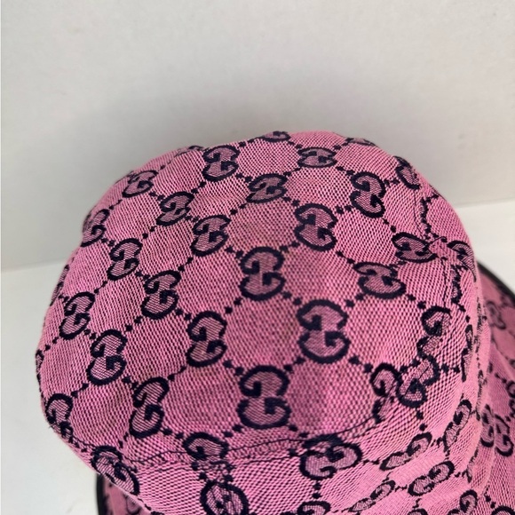 Gucci Bucket Hat GG Monogram Unisex Pink Color Size Medium. main image 10